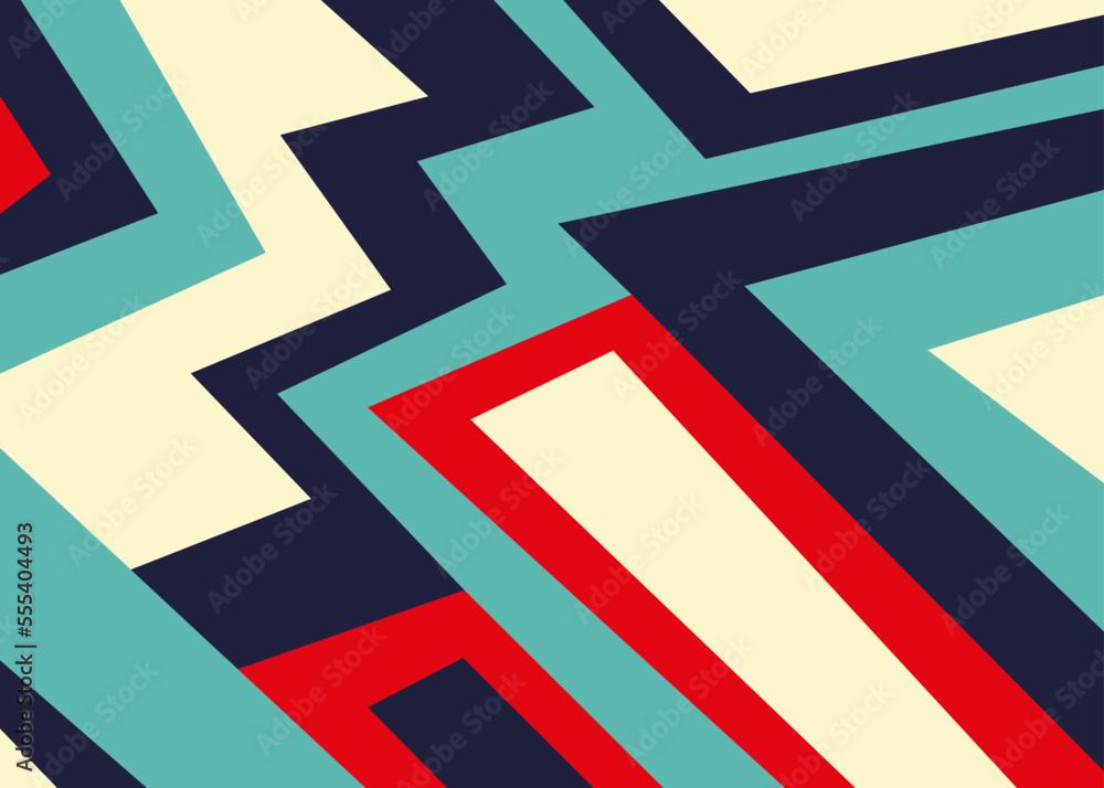 Poster minimalist background with abstract colorful square line pattern
