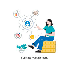 Business Management Flat Style Design Vector illustration. Stock illustration