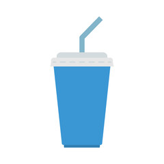 Soda paper cup icon. Fast food symbol. Disposable cup isolated on a white background.