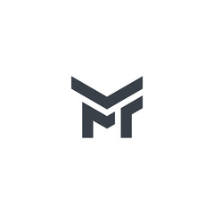 MF initial monogram vector icon illustration