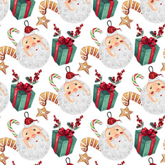 Winter Christmas Seamless Patterns.Digital Paper Pack.Gingerbread Cookies.Snowman.
Kids Patterns.Santa Claus.Watercolor Wallpaper-Background.Snowflakes.Winter Patterns.