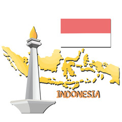 Jakarta's Landmark  Illustration. National Monument of Indonesia