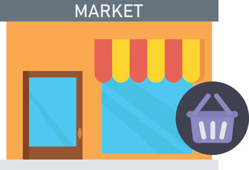 E commerce market Vector Icon
