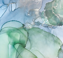 Alcohol Ink Painting. Art Fluid Elegant Wall. Mix