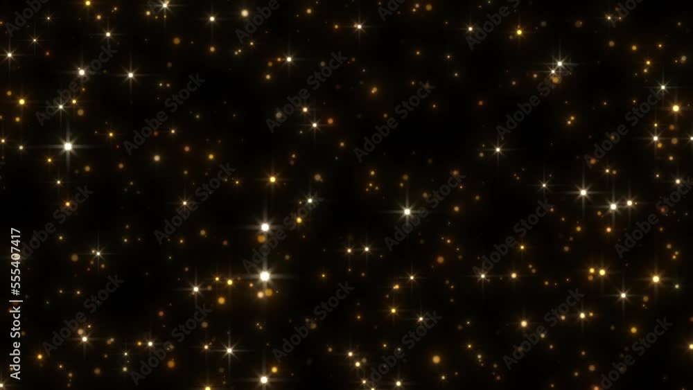 Wall mural black floating shining stars seamless background loop