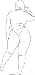 continuous line of women in summer bikinis vector,design,ilustration