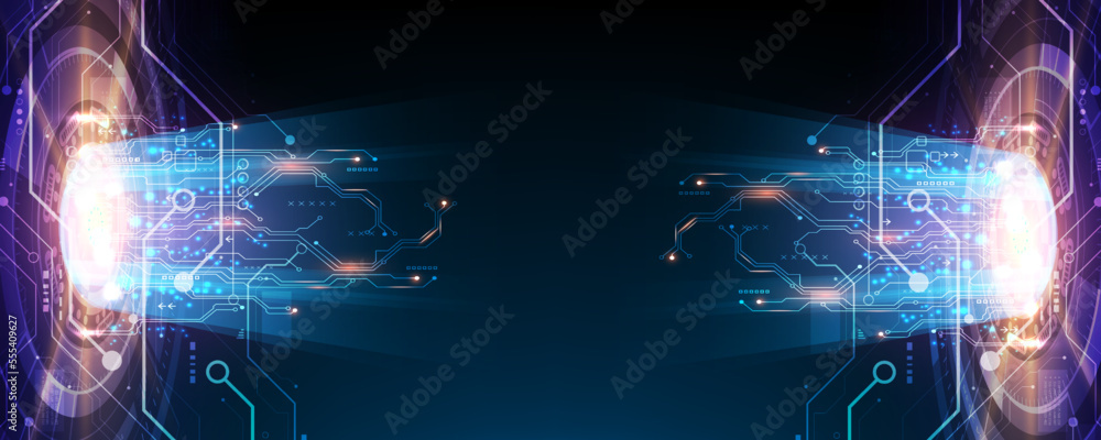 Poster abstract background image Communication network concept. Circuit board. High technology. sci fi technology