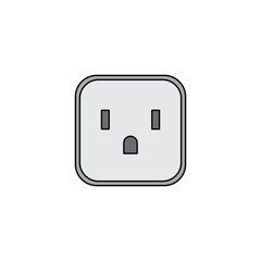 Wall power socket icon in color, isolated on white background 