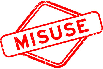 Grunge red misuse word rubber seal stamp on white background
