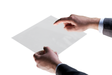 Businessman hand touching with a finger a digital table