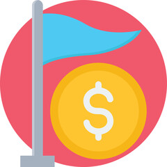 Dollar Achievement Vector Icon
