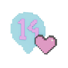 Fototapeta premium 14 Pinned Love 3D Design Voxel Valentine