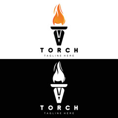Torch Logo, Fire Design, Letter Logo, Product Brand Icon