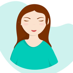 Girl in a simple flat style. A simple picture of a girl. Avatar, girl icon.