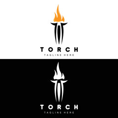 Torch Logo, Fire Design, Letter Logo, Product Brand Icon