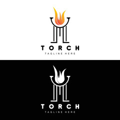 Torch Logo, Fire Design, Letter Logo, Product Brand Icon