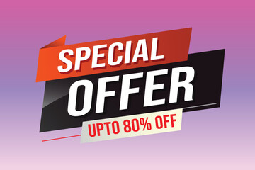 Special offer word concept vector illustration red modern futuristic 3d style for landing page template ui web mobile app poster banner flyer background gift card coupon label wallpaper	