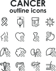 Cancer outline Icons vector design.