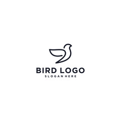 simple bird logo template in white background