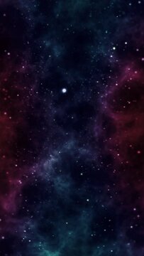 mystical deep dark space small particles glowing abstract background 4k render Vertical video
