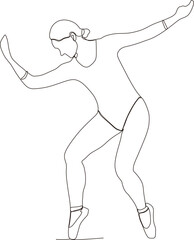 continuous line of beautiful women in the art of ballet dance