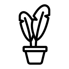 potted plant line icon