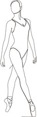 continuous line of beautiful women in the art of ballet dance