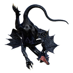 Fototapeta premium 3D Rendering Fairy Tale Dragon on White