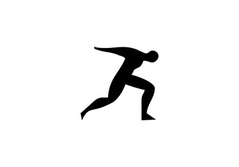 Fototapeta na wymiar fitness sport person silhouette logo initial company icon business logo background illustration