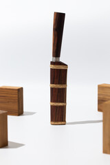 Beautiful Blade Of A Handmade Knife and natural wood scabbard.