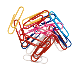 Many colored paper clip collection