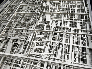 Water cut stainless steel plate in a heap
