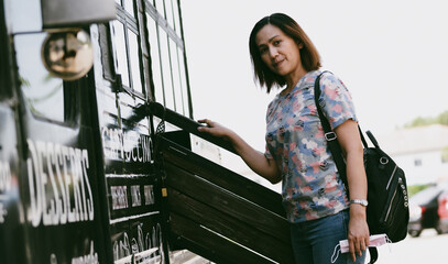 Portrait of Asia women enjoying in the cafe