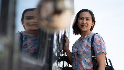 Fototapeta premium Portrait of Asia women enjoying in the cafe