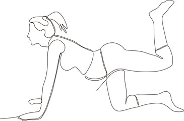 continuous line of beautiful pregnant woman in yoga pose