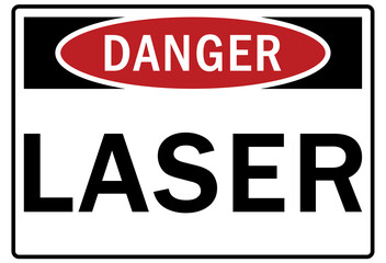 Laser warning sign and labels