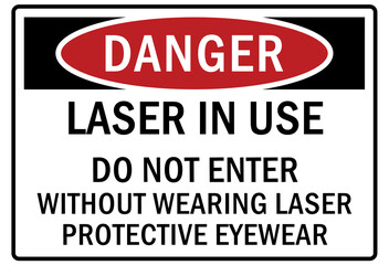 Laser warning sign and labels