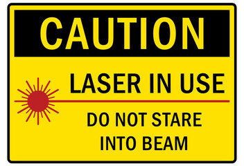 Laser warning sign and labels
