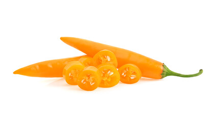 Yellow Chilli Pepper isolated on white background