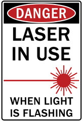 Laser warning sign and labels