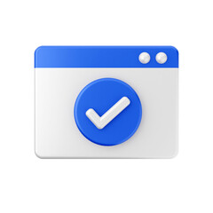 3d Verification icon illustration render illustration
