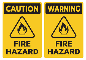Obraz premium Fire Hazard Sign Collection Vector