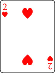 Hearts deuce. A deck of poker cards.