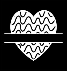 vector heart and floral split monogram for print