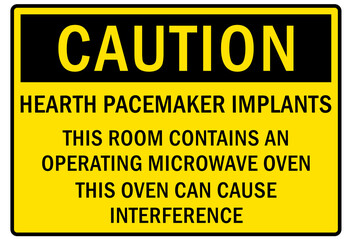 Microwave hazard warning sign and labels