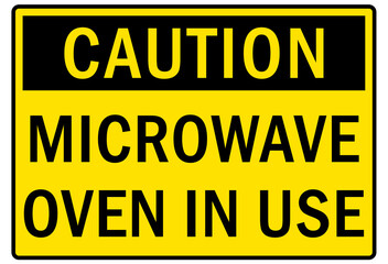Microwave hazard warning sign and labels
