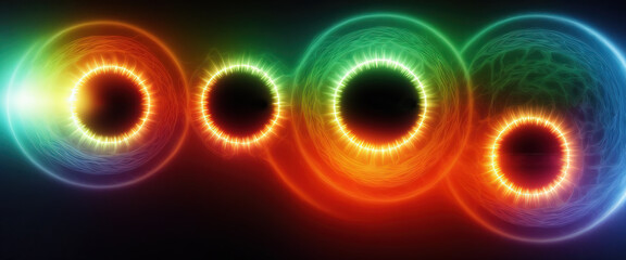 Recreation Atomic meltdown, explosion concept. Impact of abstract molecules. Atomic energy explosion, electron proton collision.