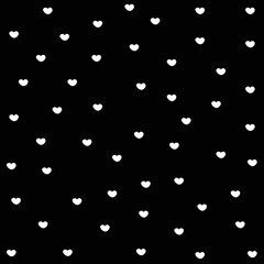 Seamless patterns with black hearts.