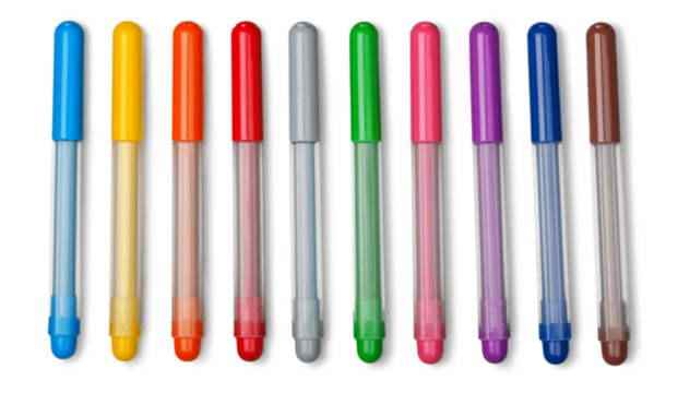 Many different colorful marker set