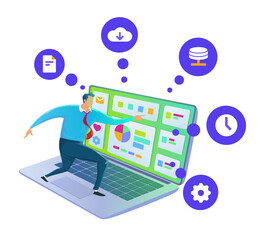 Analysing omnichannel CRM dashboard for customer marketing planning and business strategy.